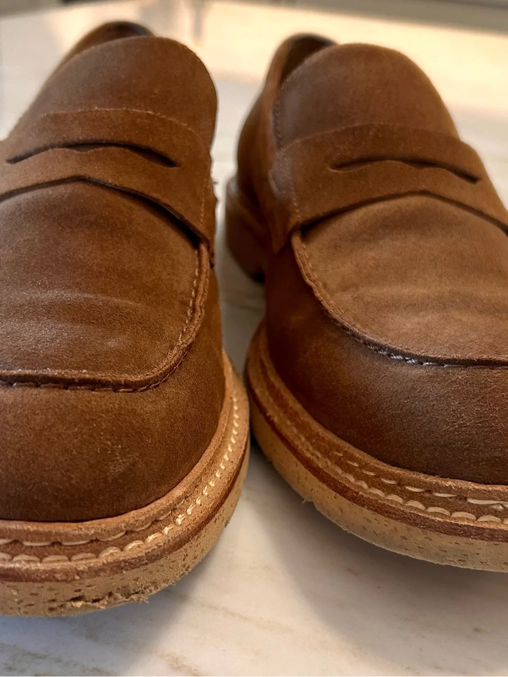 Johnson and Murphy’s Men's Brown Suede Loafers - Classic Slip-On 10 1/2